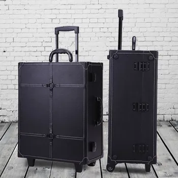 

Aluminum with PU panel Studio ToGo Wheeled Trolley Makeup Case & Organizer with Lighted Mirror