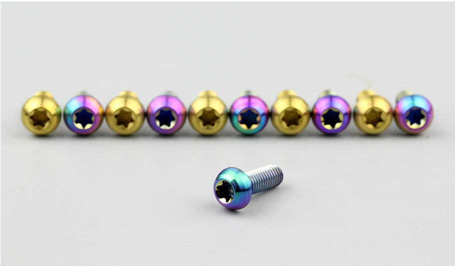 

1pcs M5 umbrella head screws plum blossom T25 screw titanium alloy bolts gold and black blue multicolor bicycle