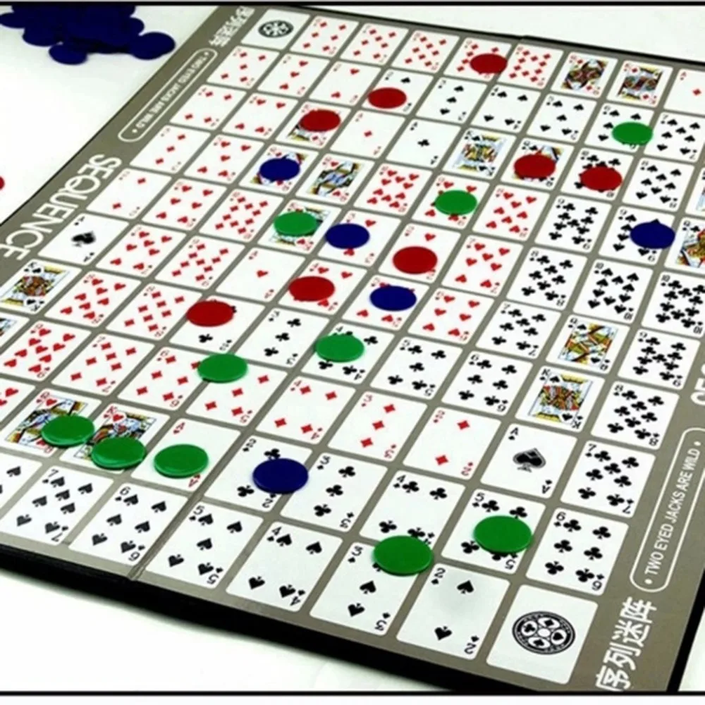 2018 Juegos de fiesta secuencia jugando a las cartas de juego de estrategia fiesta familiar escuela juego inglés árabe tarjetas juego de mesa