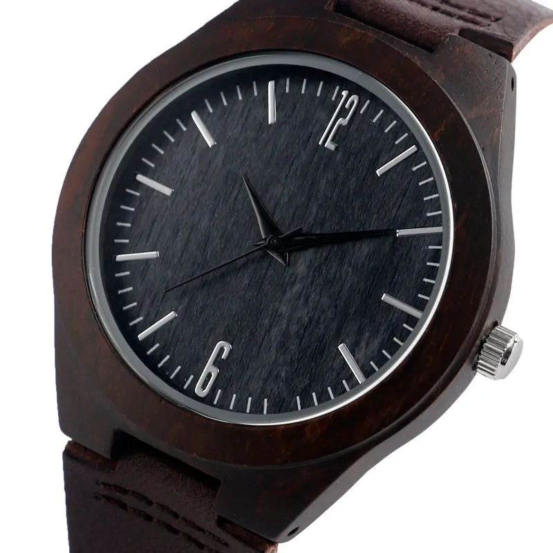 YISUYA Mens Wooden Wrist Watch Novel Bamboo Wood Creative Watches Black Genuine Leather Band Strap Quartz Males Watch relogio (6)
