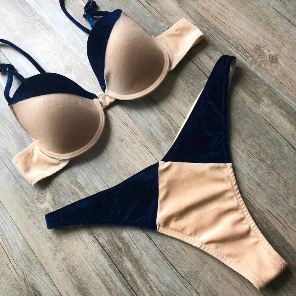 2019 woman sexy bikini suit casual sports sexy hot gold summer beach swimming suit push up sexy bikinis e fatos de banho 40J5 (7)