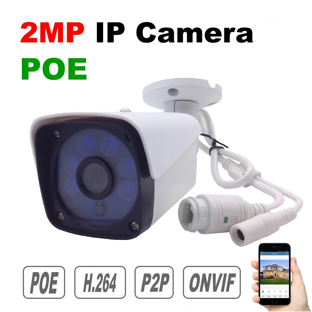 

POE IP Camera 1080P Onvif P2P Cloud 2MP Security Surveillance Camera Power Over Etherne Waterproof Outdoor Night Vision