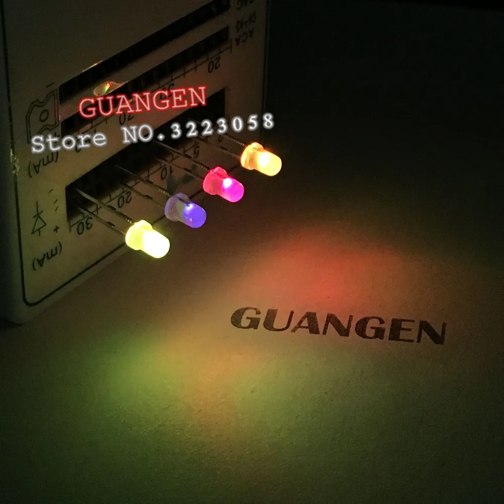 

1000PCS/lot F3/3mm (Slowly Discolored) Diffused RGB Rainbow Slow Flashing Flash Red Green Blue LED Leds