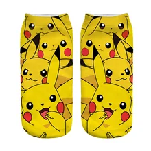 Новое поступление Для женщин Kawaii Harajuku Пикачу Носки для девочек 3D печатных мультфильм Low Cut Покемон носки до лодыжки Новинка Повседневное Носки для девочек Для женщин