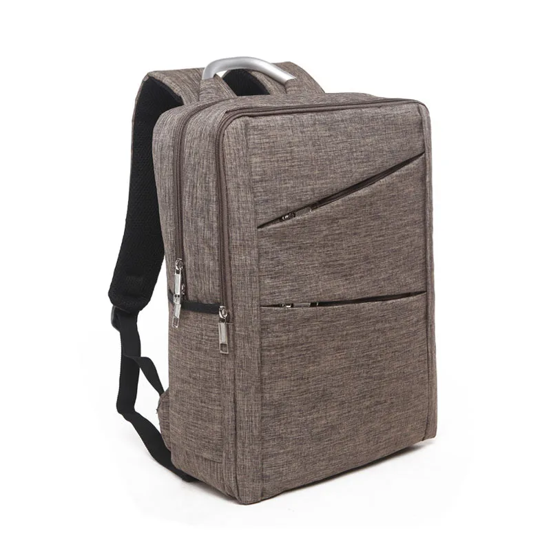 Durable canvas backpack travel casual bolsa men laptop shoulder bag with metal tote
