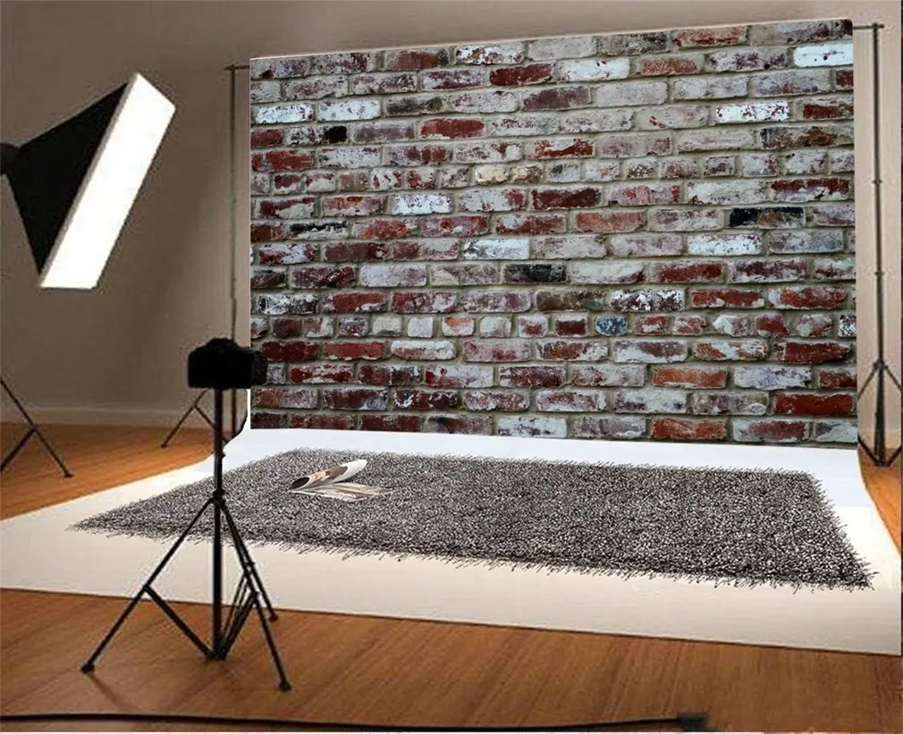 

7x5t Photography Backdrop Painted White Brick Wall Photo Background