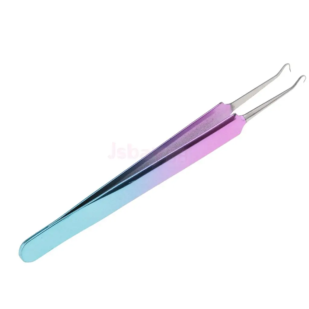 Cosmetic Curved Stainless Steel Eyelashes Extensions Tweezers False Eye Lash Tool Nail Art Nipper Clips Applicators