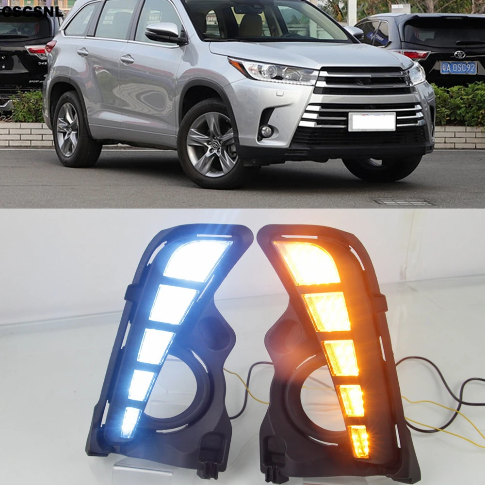 CSCSNL 2PCS Car LED Daytime Running Light For Toyota Highlander 2018