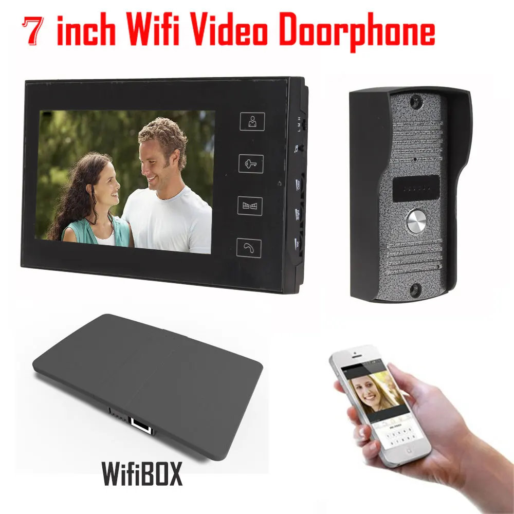 7 inch LCD 700TVL IR Camera Wireless WiFi IP Video Doorphone Video Intercom Doorbell Support IOS Android iPad Smart Phone Tablet