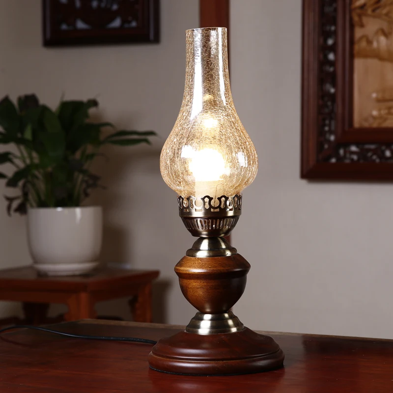 Classic Retro Kerosene Lamp Lanterna Di Vetro Scrivania
