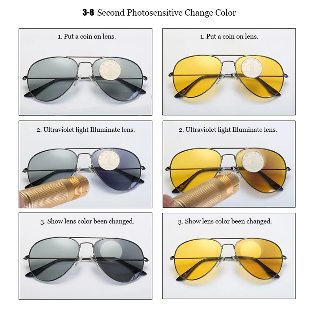 yellow photochromic sunglasses