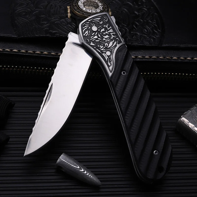 Stenzhorn 2017 New High Quality Outdoor Folding Knife Self-defense Wilderness Survival With Hardness Wild Fruit Black White Lion Stenzhorn 2017 New High Quality Outdoor Folding Knife Self-defense Wilderness Survival With Hardness Wild Fruit Black White Lion