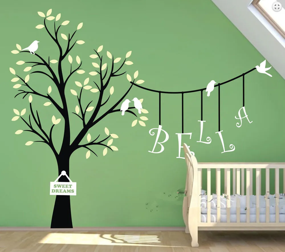 Personalized Name Sweet Dream Owl Kids Nursery Wall Decal Vinyl Wall Stickers