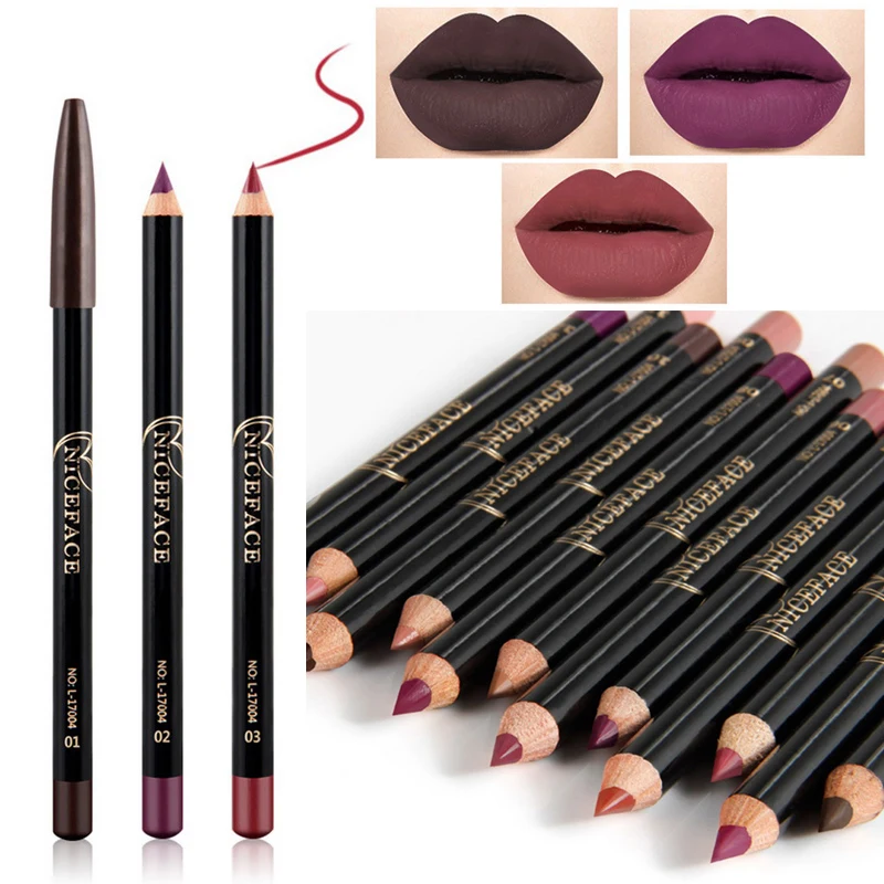 Brand Waterproof Matte Lipstick Pencil Lip Liner Makeup Contour Lip Tint Sexy Batom Mate Long Lasting Moisturizer Lipliner Levre