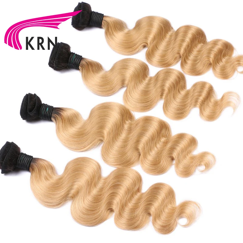 KRN 1B/27 Brazilian Hair Weave Bundles Ombre Remy Hair Extension 100 Human Hair Body Wave Bundles Healthy Fast Shipping