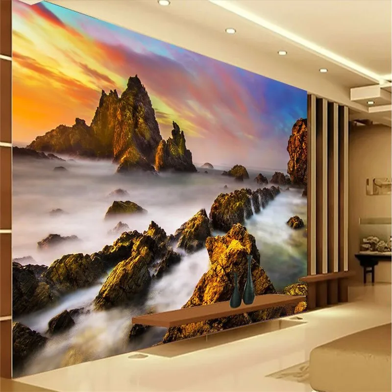 3D-wall-papers-home-decor-Photo-background-Photography-Rocks-Beach-View-Hotel-adhesive-bathroom-large-wall