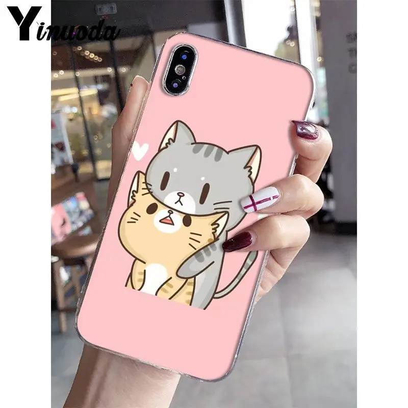 Yinuoda Kawaii Molang мультфильм аниме Кот DIY рисунок чехол для телефона чехол для iPhone X XS MAX 6 6s 7 7plus 8 8Plus 5 5S SE XR - Цвет: A12