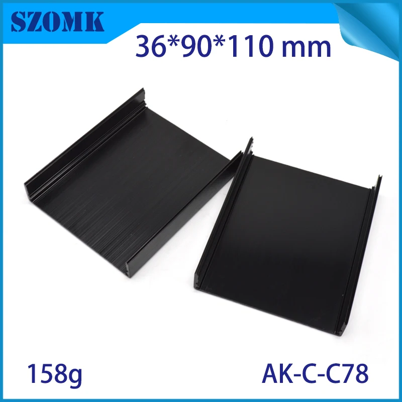 Szomk Custom Diy Extruded Aluminum Heat Sink Enclosure for inverter relay GPS tracker aluminum box audio display junction box (5)