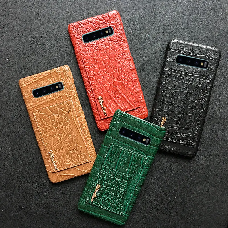 Роскошный чехол из искусственной кожи крокодиловой для Samsung Galaxy S8 S9 S10 Plus Lite S10e