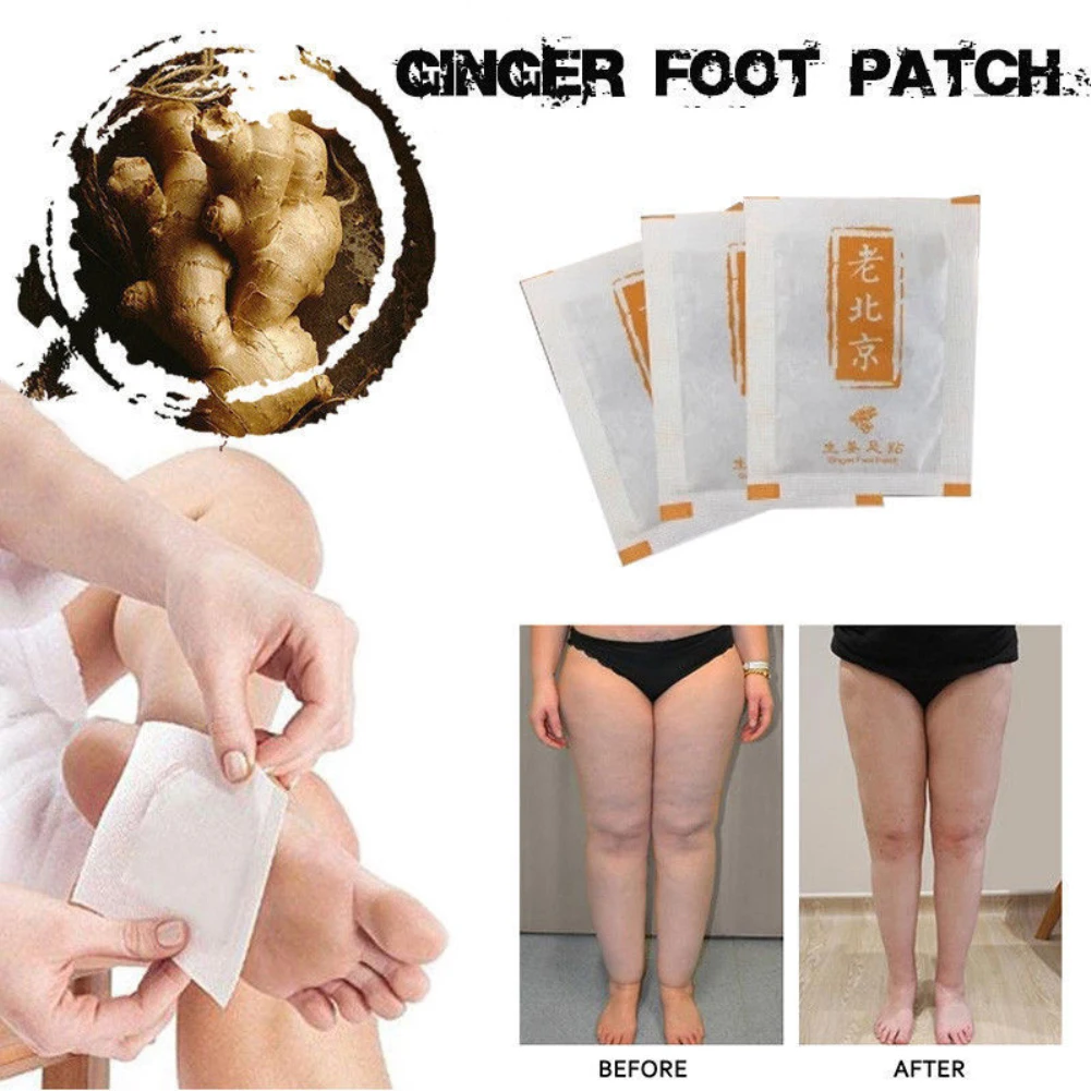 10 Pcs Slimming Old Beijing Foot Patch Ginger Organic Detox Feet Cleansing Patch Loss Weight Foot Patch To Improve Sleep TSLM2