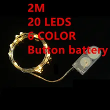 6 color 2M 20leds Fairy String Lights lamp Button battery Operated Mini LED Decorative holiday lighting