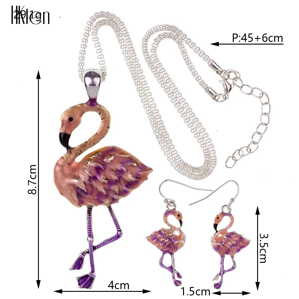 MS1504433 модное ювелирное изделие "фламинго" наборы высокого качества ожерелье серьги наборы яркие цвета цена ожерелье серьги