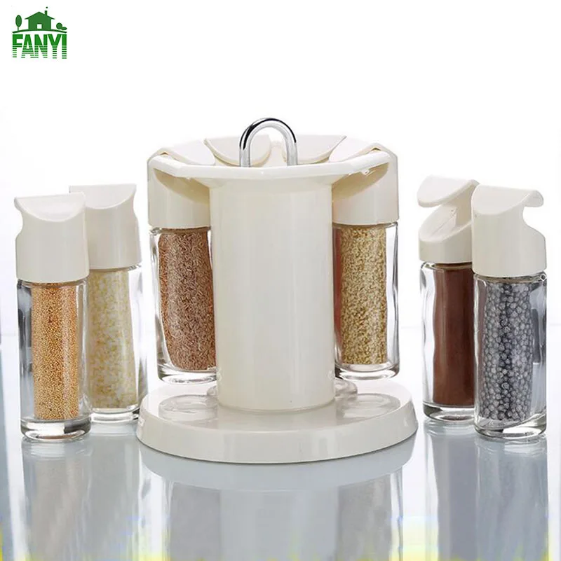 FANYI Hot selling 8pcs Kitchen Spice Jars Creative Bulk Cruet Glass