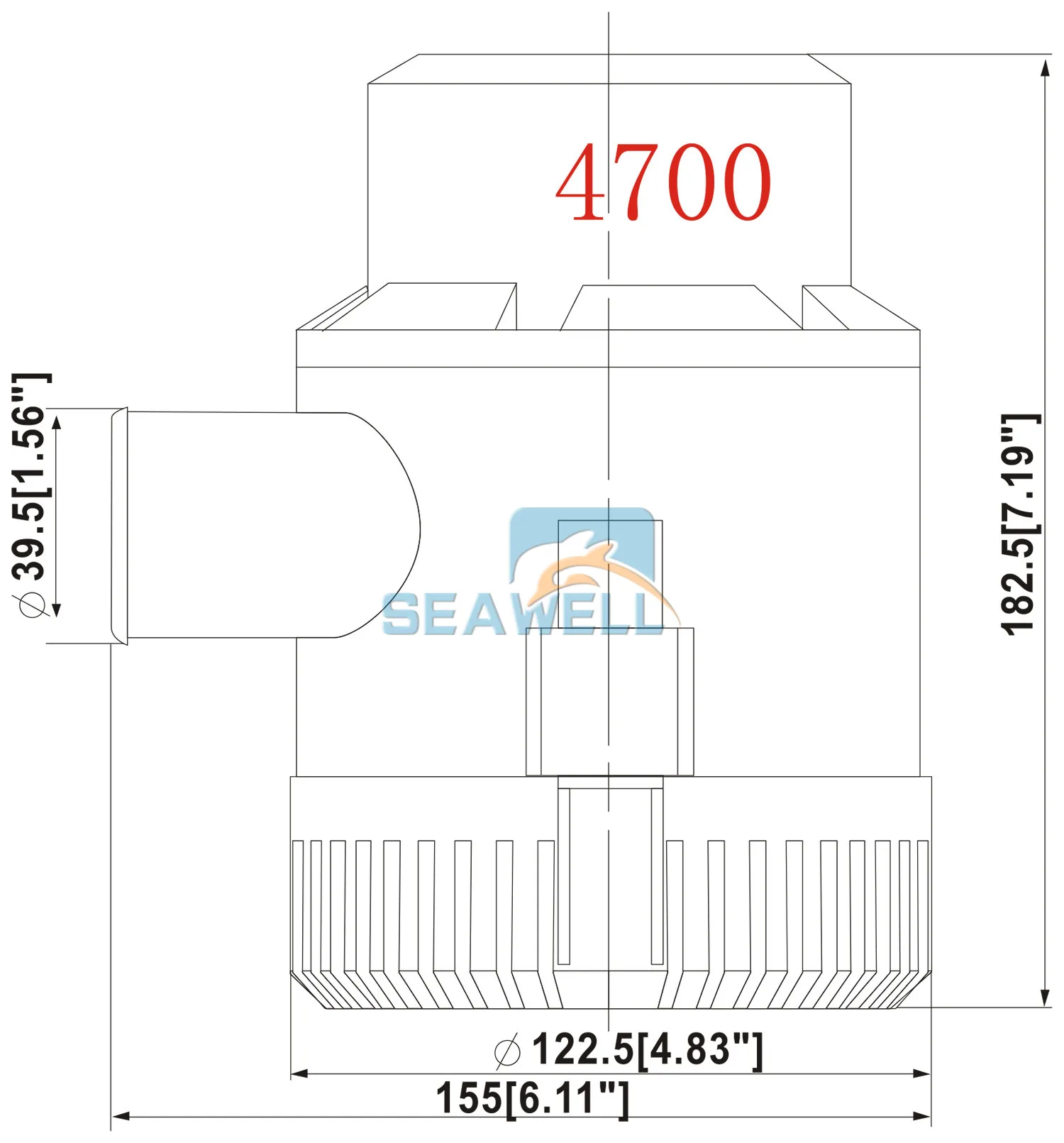 12V 4700 Гал морской Трюмная помпа лодка Водяной насос яхта погружной насос