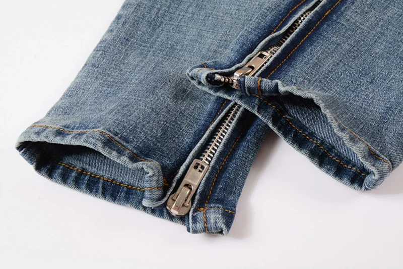 American Streetwear Men Jeans Blue Color Elastic Skinny Jeans homme Denim Casual Pants hombre Fashion Hip Hop Jeans Men