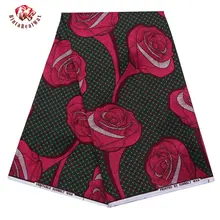 Мода полиэстер воск печатает ткань Анкара бинта настоящий воск высокого качества 6 ярдов африканская ткань для вечерние платья FP6141