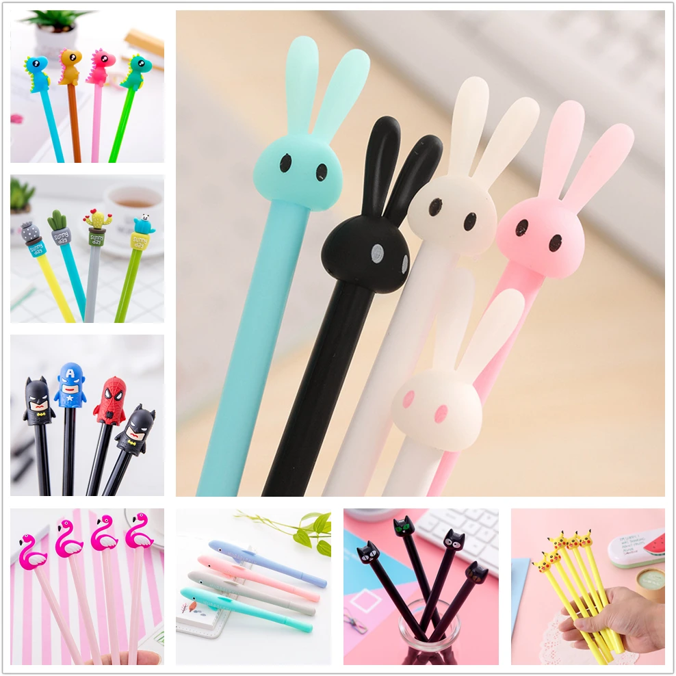 

0.5mm Cute Kawaii rabbit Gel Pen Signature Pens Escolar Papelaria For Office School Writing Supplies Stationery Gift