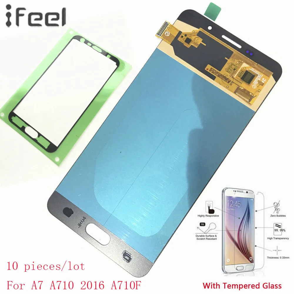

IFEEL 10 pieces/lot For Samsung Galaxy A7 A710 2016 A710F 100% Tested New LCD Display Touch Screen Digitizer Repair Super AMOLED