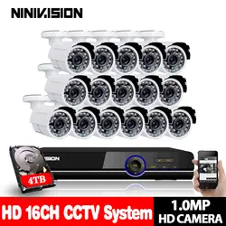 HD 1080 P 16CH AHD DVR 720 P комплект безопасности IR-CUT Ночное видение открытый 1.0MP AHD Камера Главная DIY 16CH 1080 P CCTV AHD Камера Системы