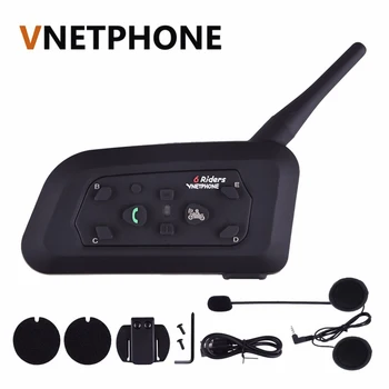 

New Version V6 1200 Motorcycle Helmet Headset Bluetooth Intercom BT Interphone Listen Music Talk Phone Accessories For 6 Rider
