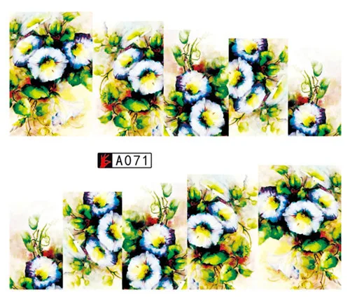 

1 Sheets 2018 DIY Designer Water Transfer Tips N ail A rt Pink Rose Flower S ticke r