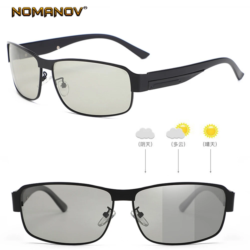 

Smart Photochromic Glasses Metal Half Frame Retro Classic Polarized Sunglasses