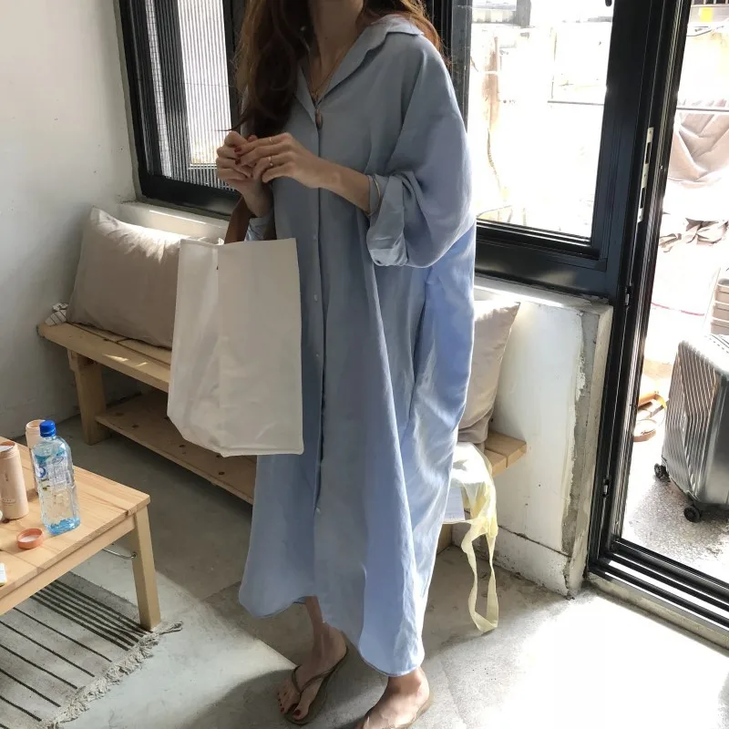 Goede Tops Blouses Wit Losse Nieuwe vrouwen Match Goede Kwaliteit Lente nieuwe vrouwen grote omvang losse lange katoenen linnen blouse