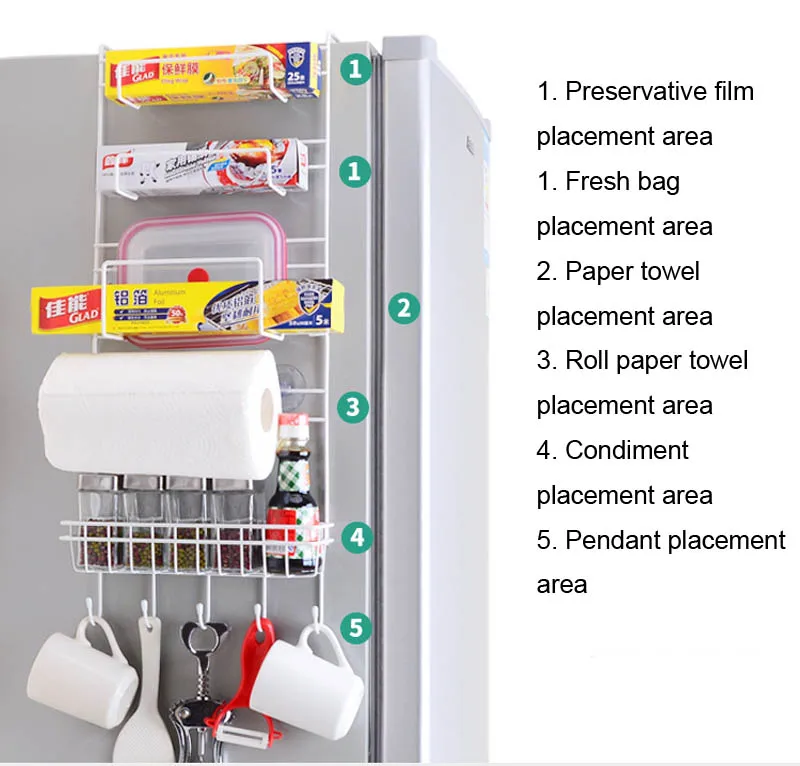 Стойка для холодильника боковой держатель многофункциональный многослойный холодильник боковая полка для хранения кухонные принадлежности Органайзер бытовой
