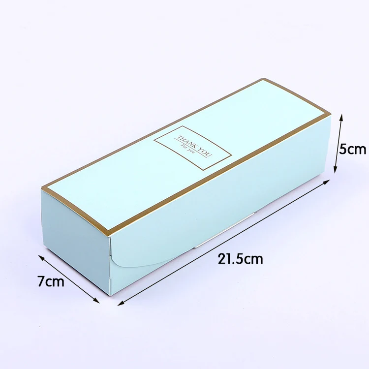 10 шт спасибо бумажная коробка для печенья Кондитерская белая розовая синяя Золотая оправа мыло в подарочной коробке конфетная сумка для вечеринки день рождения сувениры - Цвет: Blue
