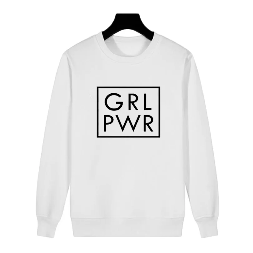 Модные женские туфли пуловер Топы ост PWR Crewneck Толстовка Новые товары 2018 зимние толстовки с капюшоном Феминистская Толстовка