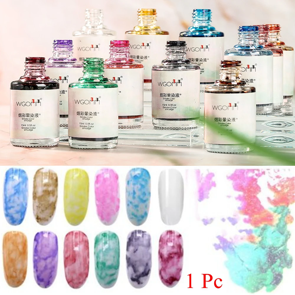

15 ML Watercolor Ink Nail Polish Blooming Gel Smoke Effect Smudge Bubble DIY Varnish Manicure Decor Nail Art Salon