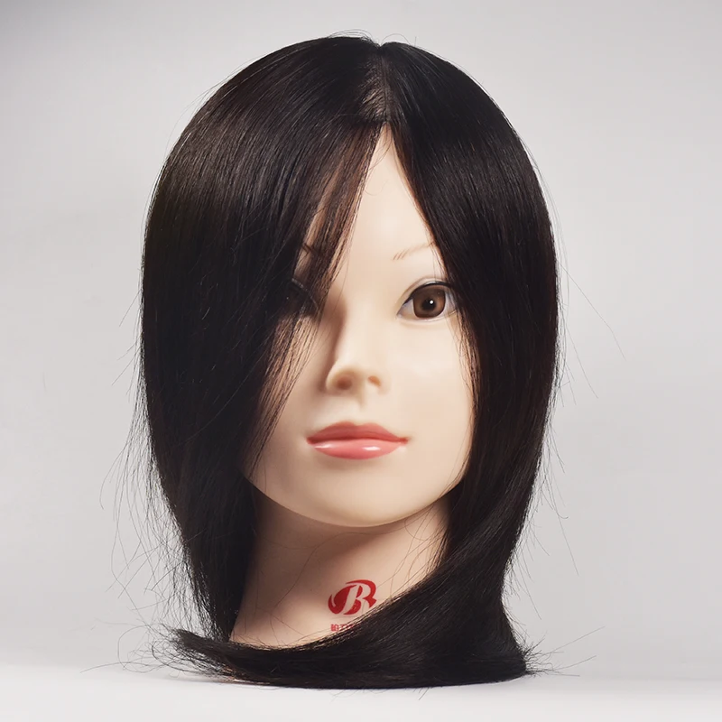 Female 14" 100 Natural Human Hair Mannequin Head Professional