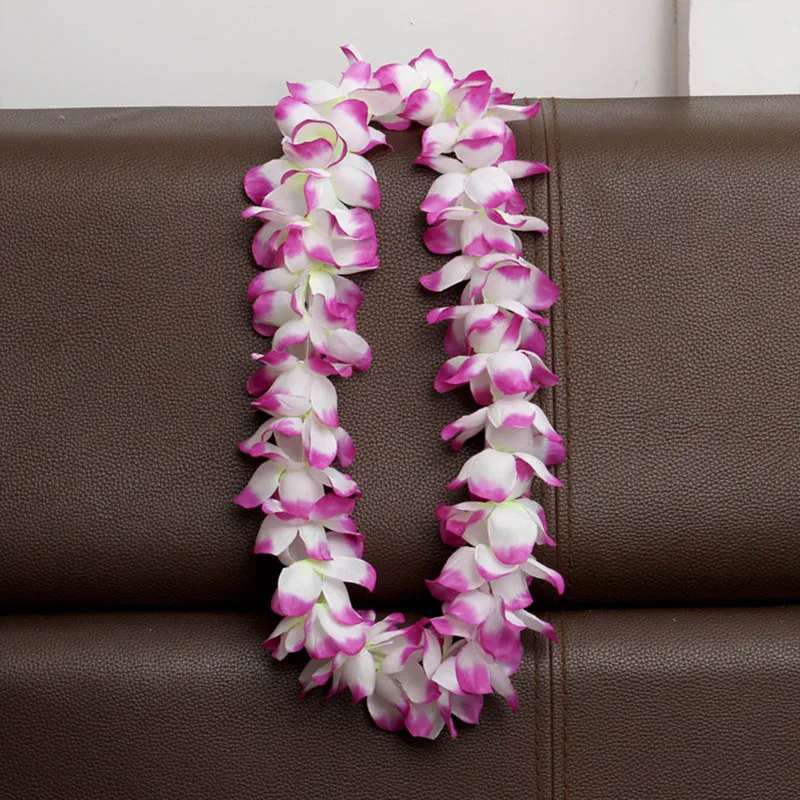 1 шт., гавайская гирлянда leis, ожерелье, танцевальные искусственные цветы, венок, красочное нарядное платье, Гавайский пляж, вечерние принадлежности