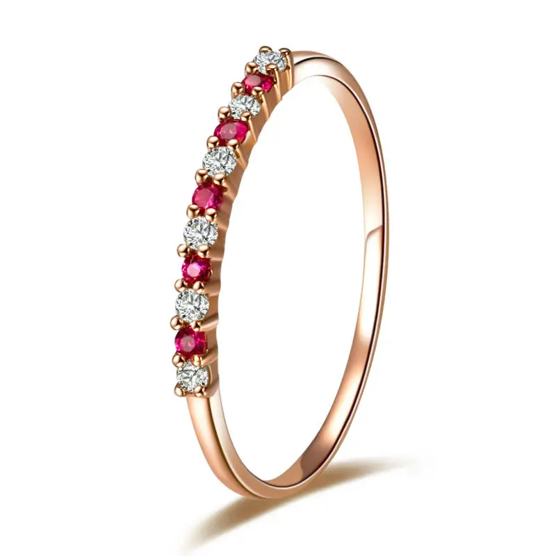 GVBORI 18 K Золотое кольцо из природного рубина кольцо для помолвки кольцо ювелирные украшения Рождественский необработанный алмаз кольцо