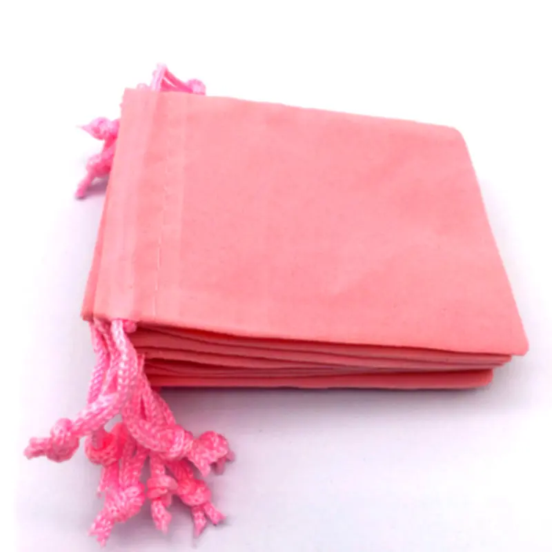 100 шт 7x9 см Смешанные цвета(4 цвета) бархатные плетеные плитки ремень мешок подарочные пакеты B-057