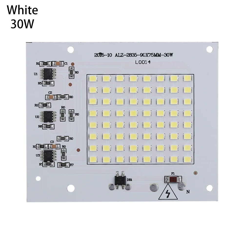 1 шт. светодиодный лампы SMD2835 чип бусины умная ИС(интеграционная схема) 220V Вход мощностью 10 Вт, 20 Вт, 30 Вт, 50 Вт 100 вт DIY для приготовления пищи на воздухе прожектор холодный белый/теплый белый/белый - Испускаемый цвет: 30W white