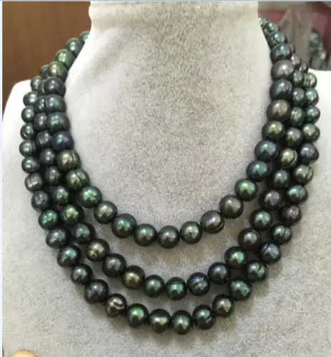 

38inch 12-13MM TAHITIAN BAROQUE PEACOCK GREEN PEARL NECKLACE