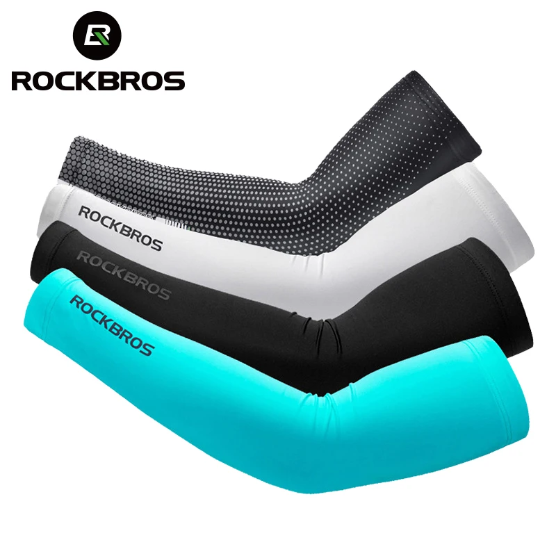 

ROCKBROS Arm Sleeves Ice Fabric Breathable Running UV Protection Fitness Basketball Elbow Pad Sport Cycling Outdoor Equipment