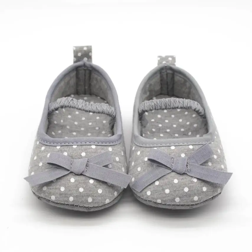 

2017 Infant Girls Dot Bowknot Soft Bottom Prewalker BTTF