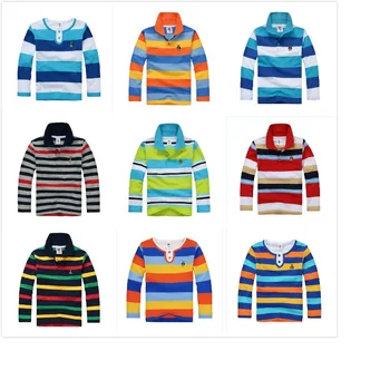 

Boys polo shirt 3-12T brand children's long-sleeved High quality shirt warm cotton T-shirt